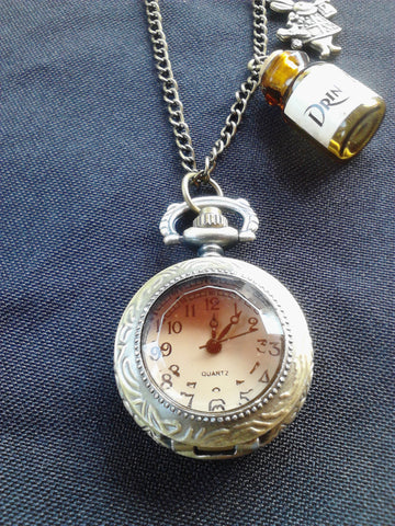 Alice in Wonderland Watch Necklace